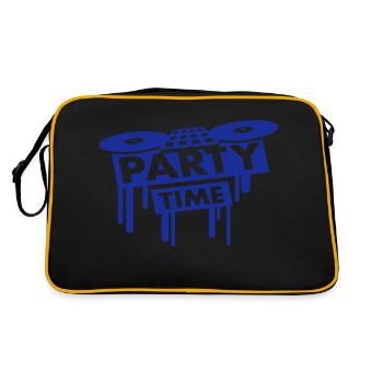 Mischpult Party Time DJ Vinyl Schallplatte Musik - Retro Tasche - Schwarz/Gold - Hinten