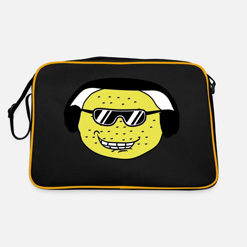 Funny DJ Party Lemon Fruit Music Fun Face Retro Bag