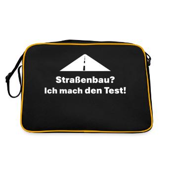 Road construction, I'll do the test - Retro Bag - black/gold - Back