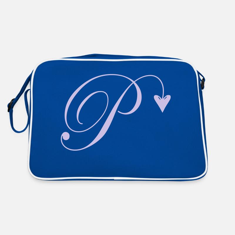 Monogramm P Herz Ranke Retro Tasche