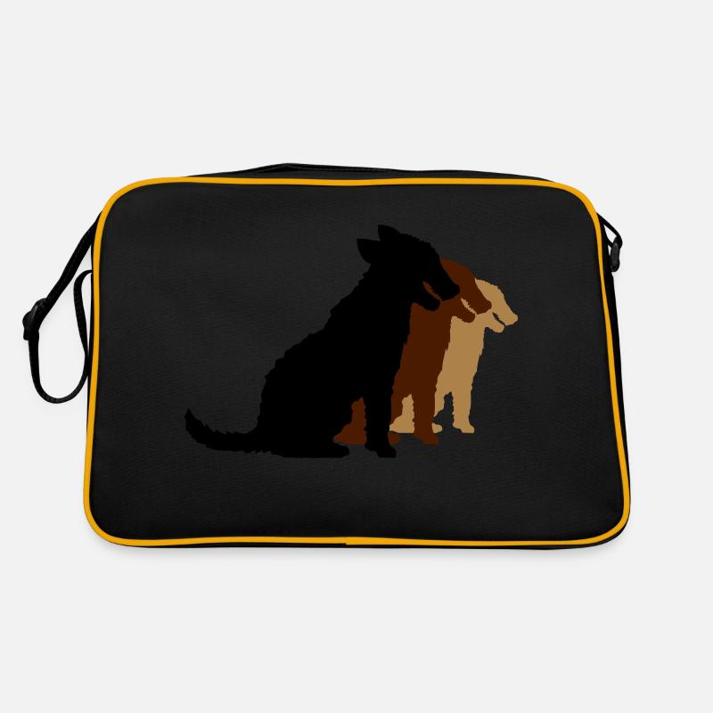 3 Dogs Sitting Team Crew Three Friends Silhouette Retro Bag