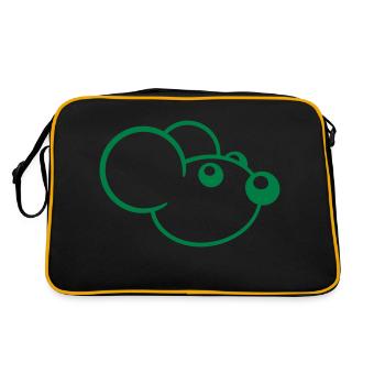Mouse Mouse Cute Little Rat Rodent Friendly - Retro Bag - black/gold - Back