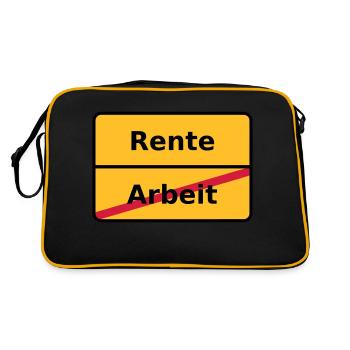 Arbeit Rente NEU - Retro Tasche - Schwarz/Gold - Hinten