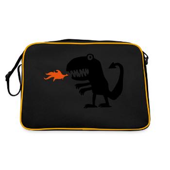 Drache - Retro Tasche - Schwarz/Gold - Hinten
