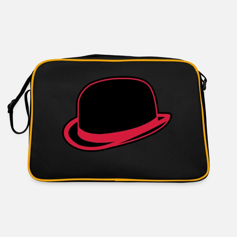 Horrorshow Orange Bowler Hat Melone Hut Clown Alex - Retro Tasche - Schwarz/Gold