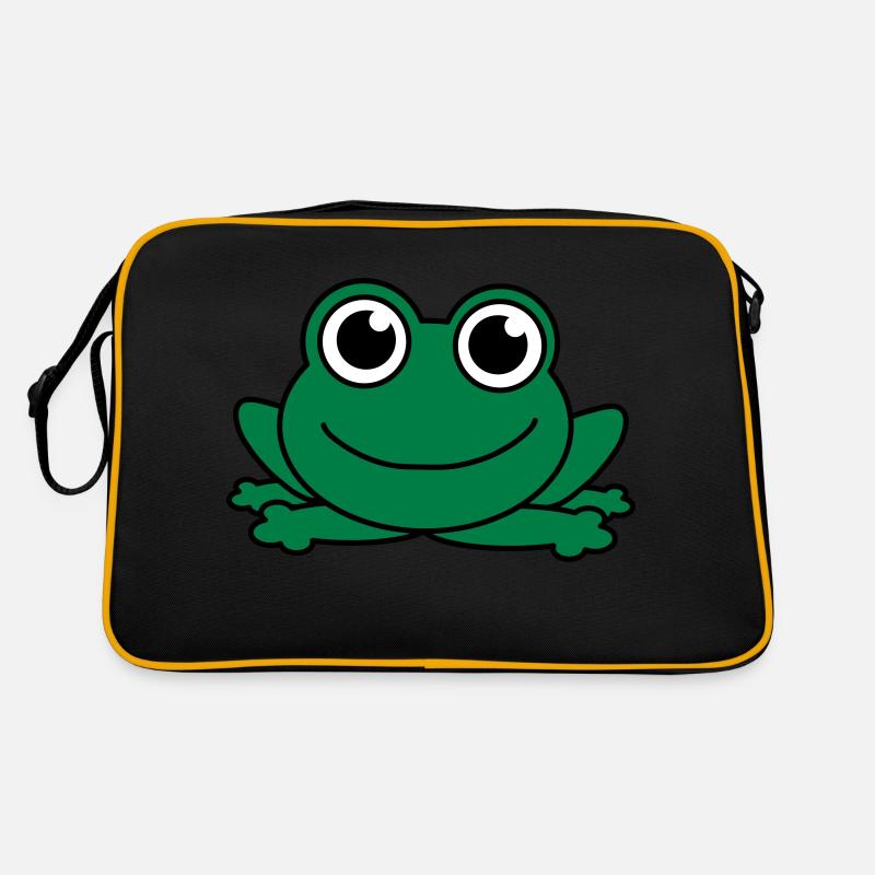 Mignon petit bébé grenouille - Sac Retro - noir/or