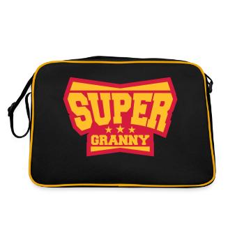 Super Granny Grandma héros Logo - Sac Retro - noir/or - Dos