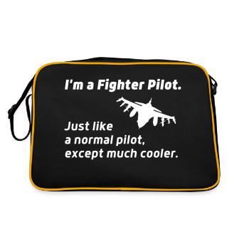 fighter pilot of Fighter Jet Funny Quote - Retro Bag - black/gold - Back