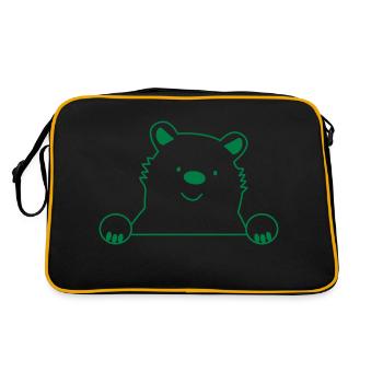 Cute peeking bear - Retro Bag - black/gold - Back