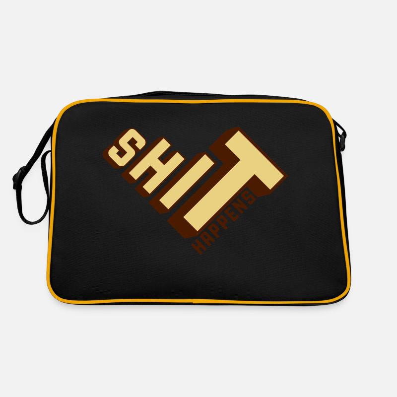 Shit happens Haufen machen Retro Tasche