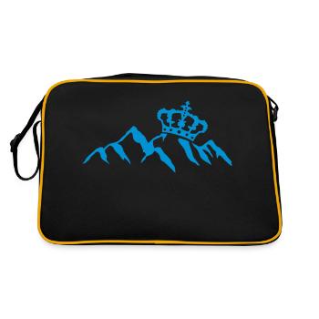 Landschaft Krone Berge King - Retro Tasche - Schwarz/Gold - Hinten