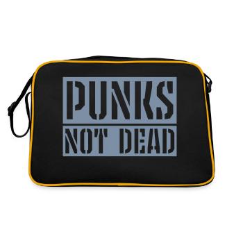 punks pas mort citation - Sac Retro - noir/or - Dos