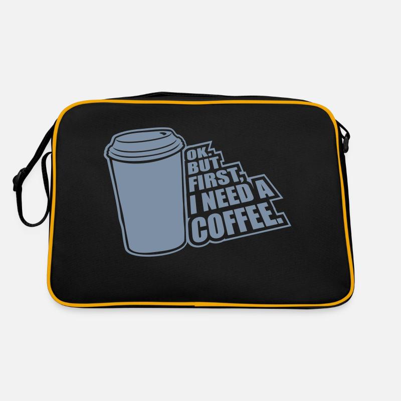 Fist I need Coffee Retro Tasche