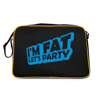 im fat lets party - Retro Tasche - Schwarz/Gold - Hinten