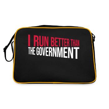 run better than government - Retro Tasche - Schwarz/Gold - Hinten