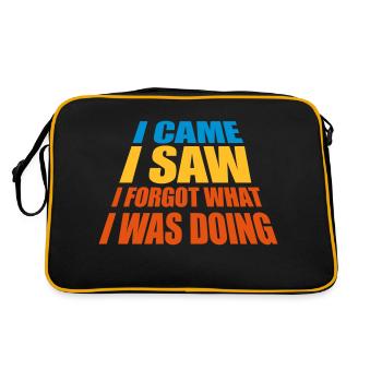 I came saw forget - Retro Tasche - Schwarz/Gold - Hinten