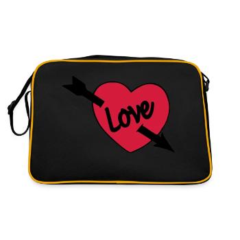 love heart arrow - Retro Bag - black/gold - Back