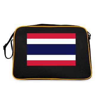 THAILAND FAHNE - Retro Tasche - Schwarz/Gold - Hinten
