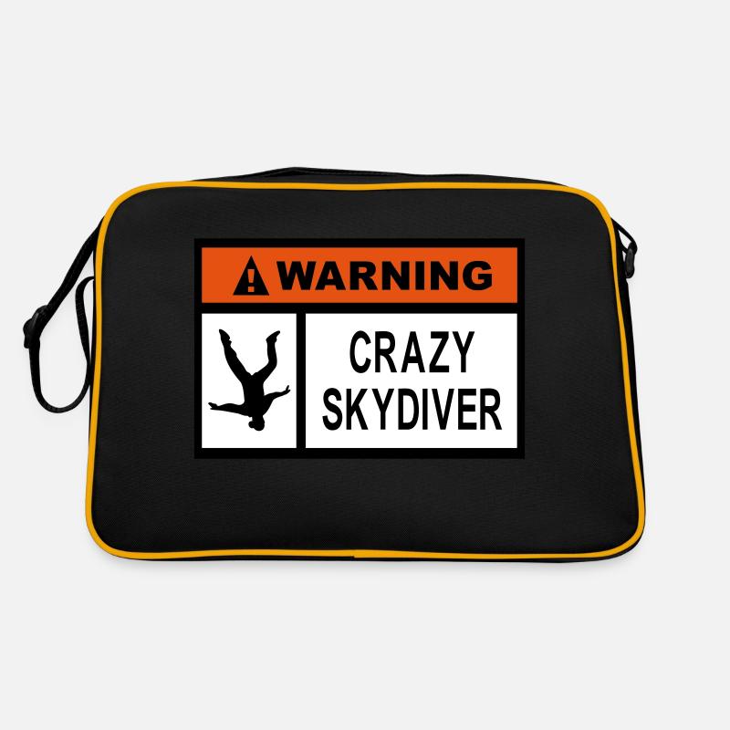 Warning Crazy Skydiver Retro Bag