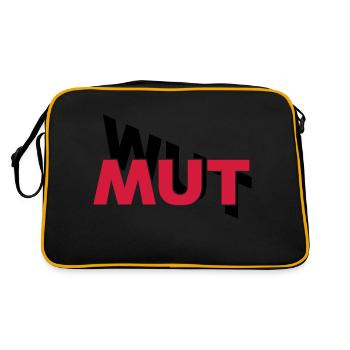 Mut hilft gegen Wut - Retro Tasche - Schwarz/Gold - Hinten