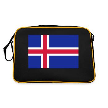 drapeau_islande - Sac Retro - noir/or - Dos