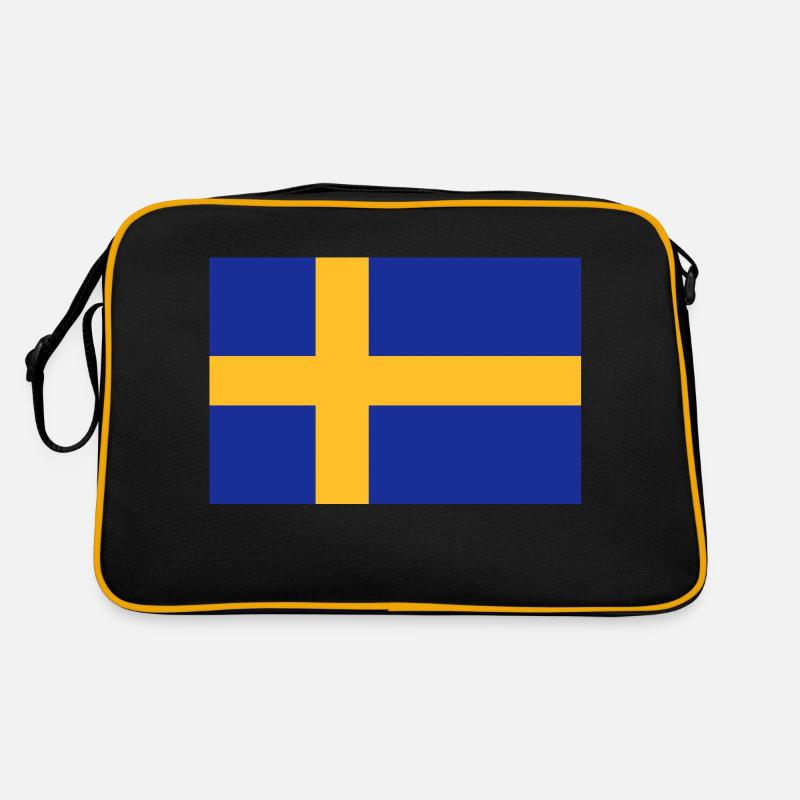 drapeau_suede - Retro Tasche - Schwarz/Gold