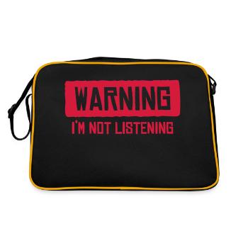 warning I'm not listening - Sac Retro - noir/or - Dos