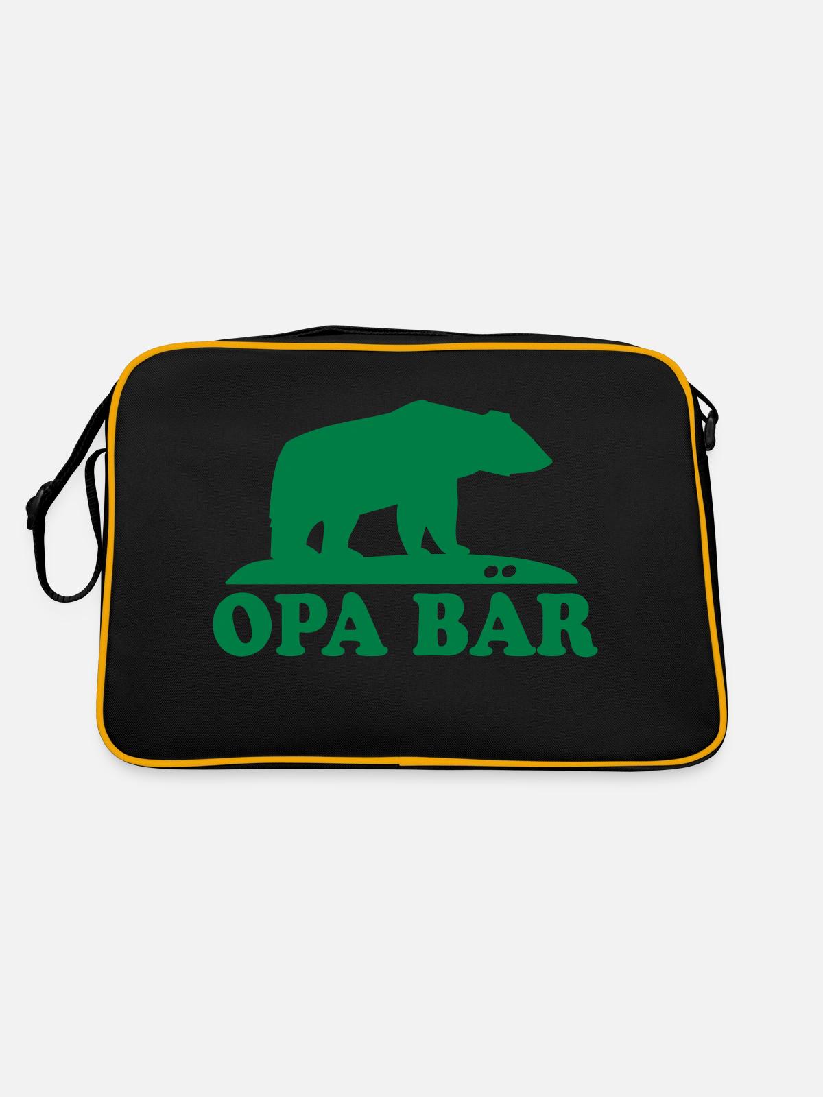 OPA BAER (BÄR) - Retro Bag - black/gold - Back