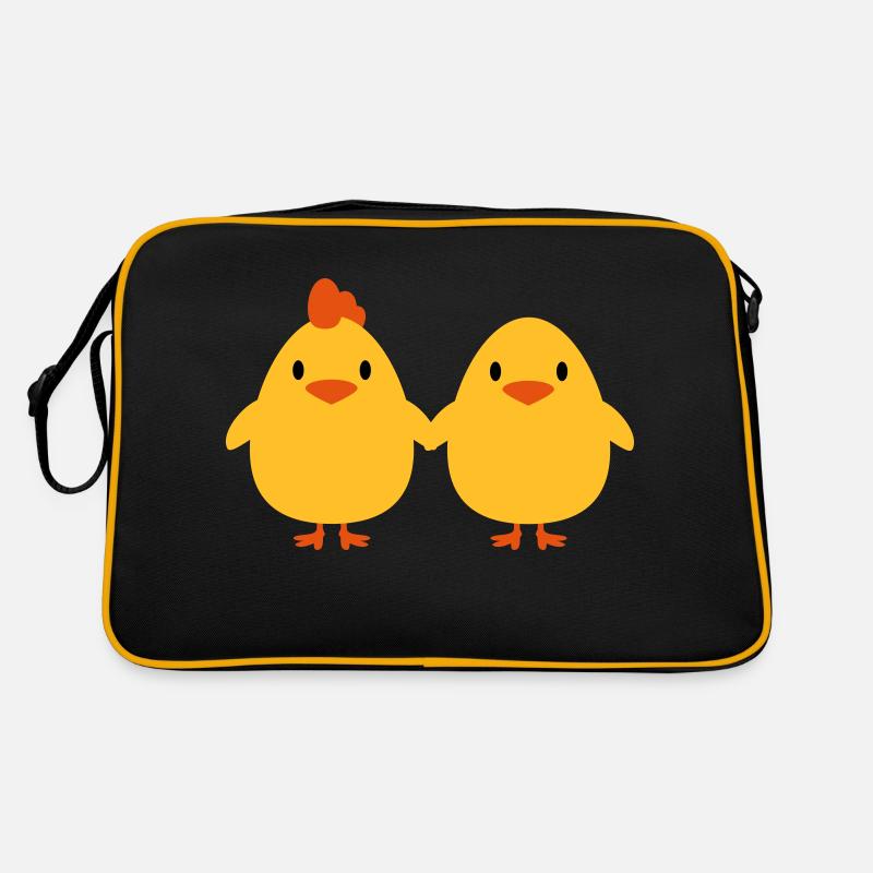 Poussins amoureux coq et la poule Sac Retro