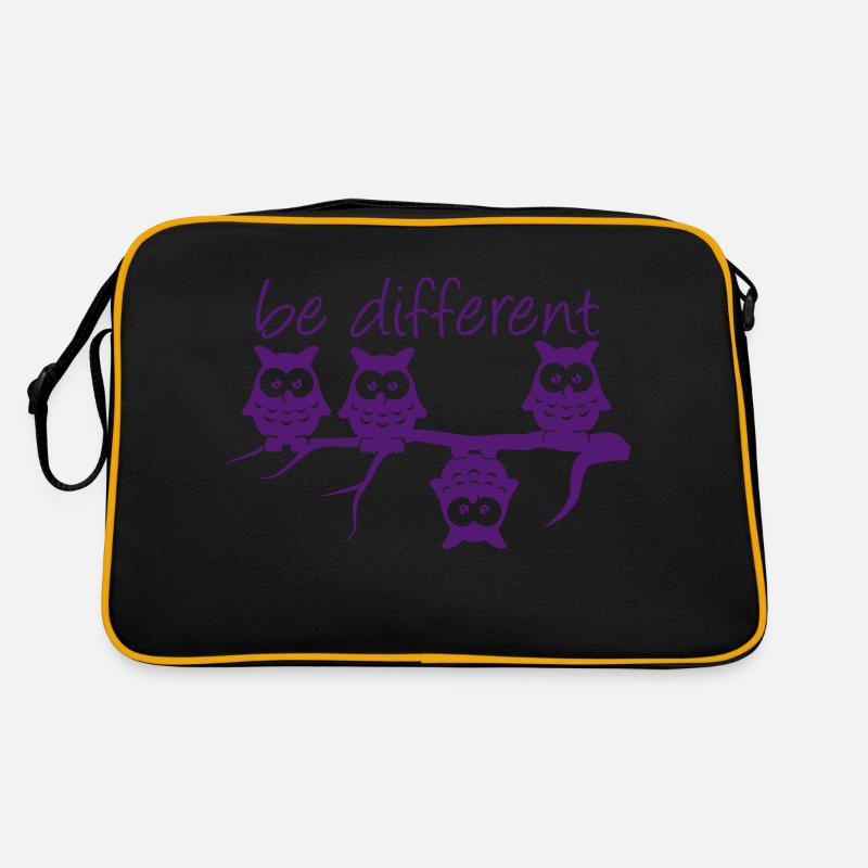 Anderst Be Different 4 Eulen verschieden Retro Tasche