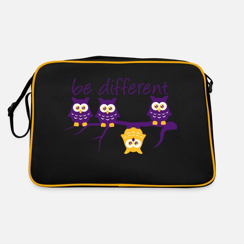 Anderst Be Different 4 Eulen verschieden Retro Tasche