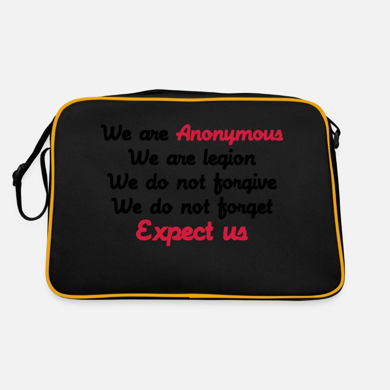 Anonymous - Retro Tasche - Schwarz/Gold
