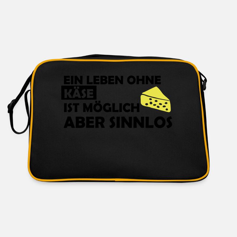 ein leben ohne käse Retro Tasche