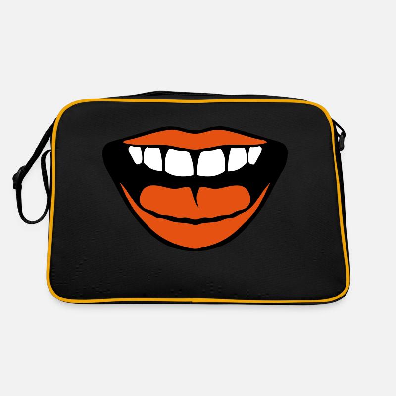 bouche levre dent bisous Sac Retro