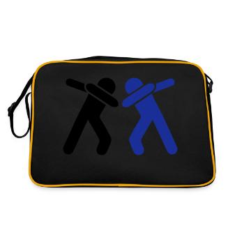 dabbing team man - Retro Tasche - Schwarz/Gold - Hinten