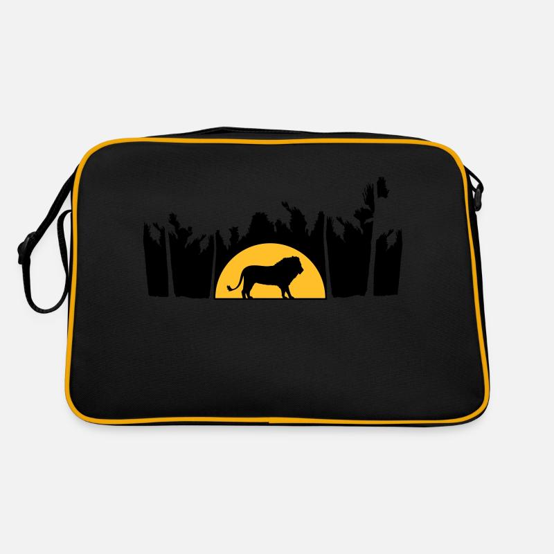 Dschungel Männlicher Löwe Retro Tasche