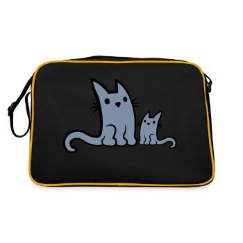 Cute little cat family - Retro Bag - black/gold - Back