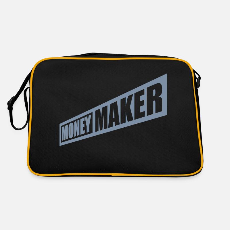 Erfolgreich Money Maker Logo - Retro Tasche - Schwarz/Gold