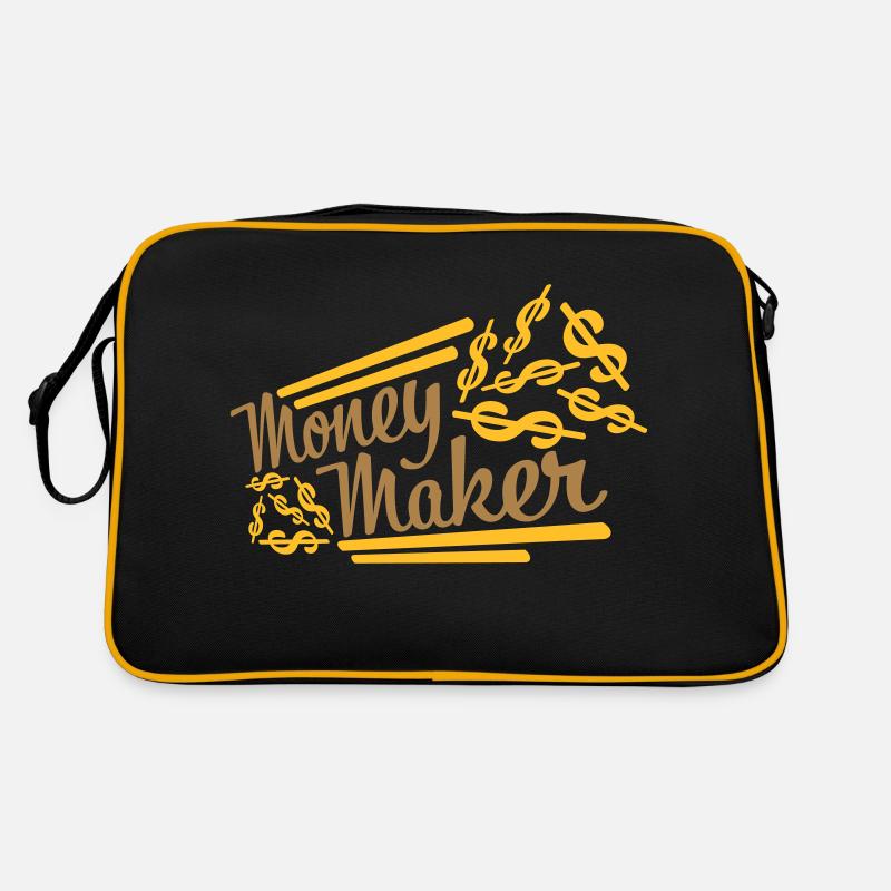 Selfmade Money Maker Dollar - Retro Tasche - Schwarz/Gold