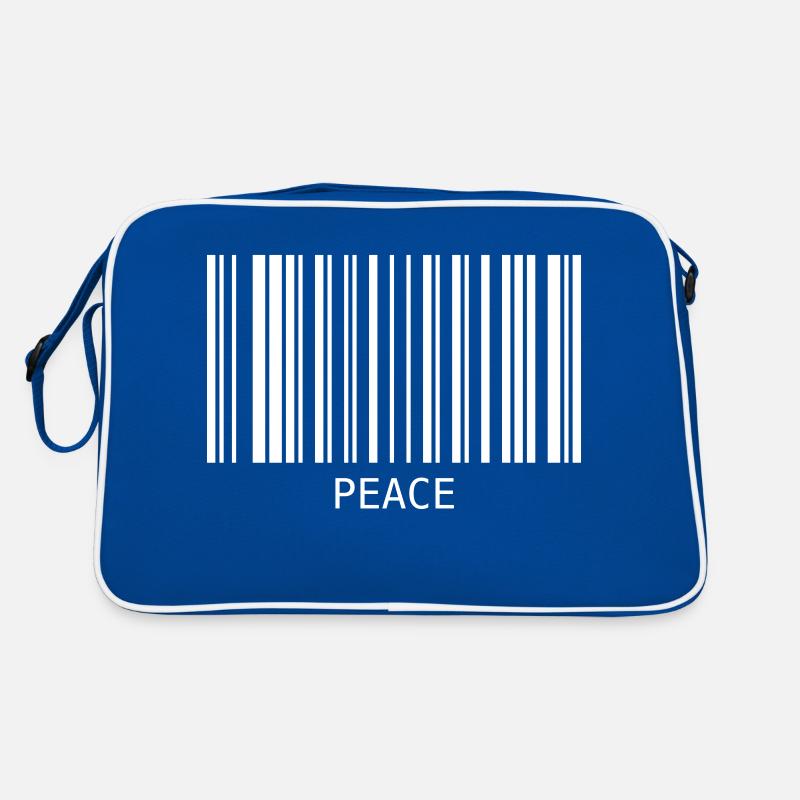Peace Barcode Friedenszeichen Strichcode Symbol Retro Bag