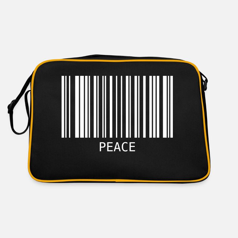 Code-barres de la paix Friedenszeichen Strichcode Symbole Sac Retro