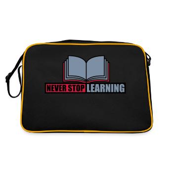 n’arrêtez jamais d’apprendre la citation - Sac Retro - noir/or - Dos