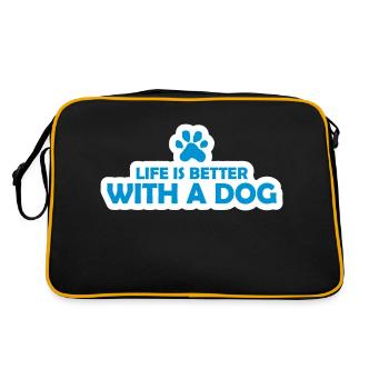 better with a dog - Retro Bag - black/gold - Back