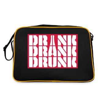 drink drank drunk quote - Retro Bag - black/gold - Back