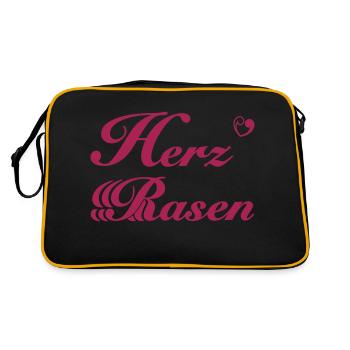 Herz Rasen - Retro Tasche - Schwarz/Gold - Hinten