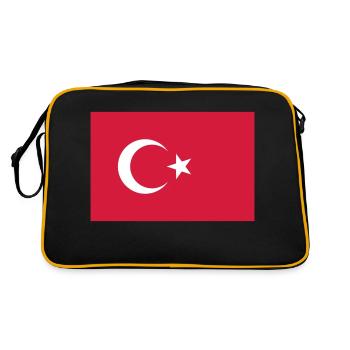 Turkey flag / Drapeau Turquie - Sac Retro - noir/or - Dos