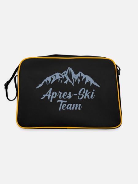 apres ski team mountains 1 - Retro Tasche - Schwarz/Gold - Hinten