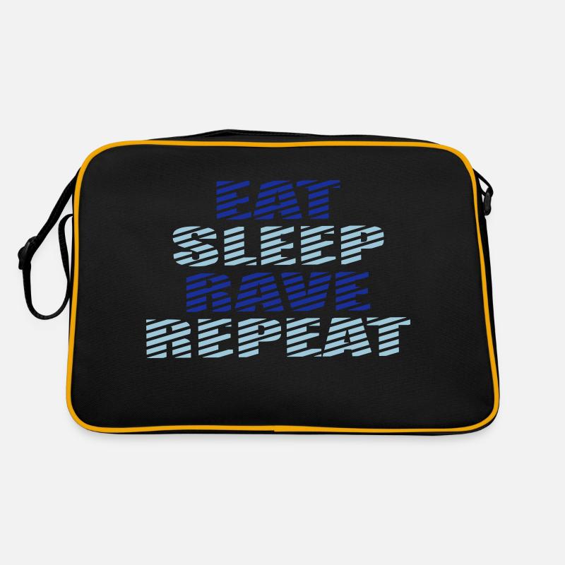Manger dormir rave répéter nourriture sommeil corbeau disant Sac Retro