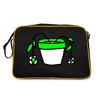 Died Flowers Flowerpot Withered - Retro Bag - black/gold - Back
