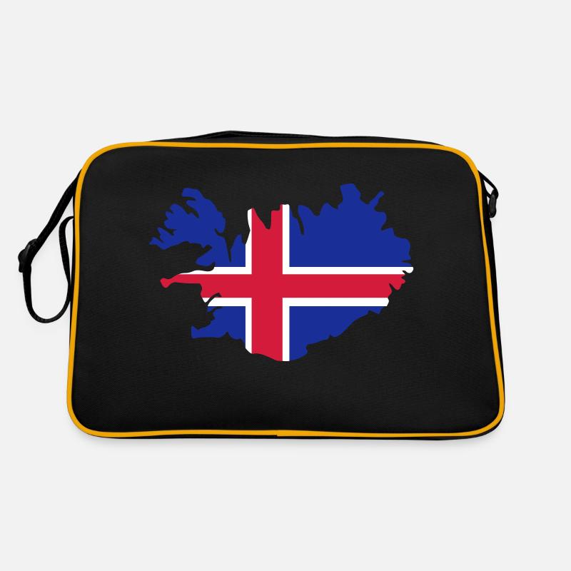 Iceland Island Flag map Retro Bag